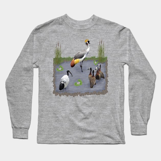 Birds - Crowncrane - Goose - Ibis - Africa Long Sleeve T-Shirt by T-SHIRTS UND MEHR